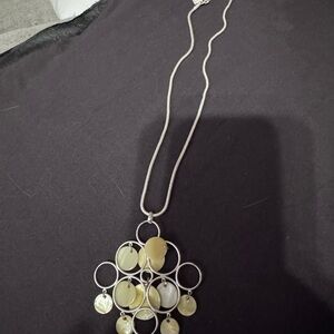 Elegant Silver and Yellow Pendant Necklace